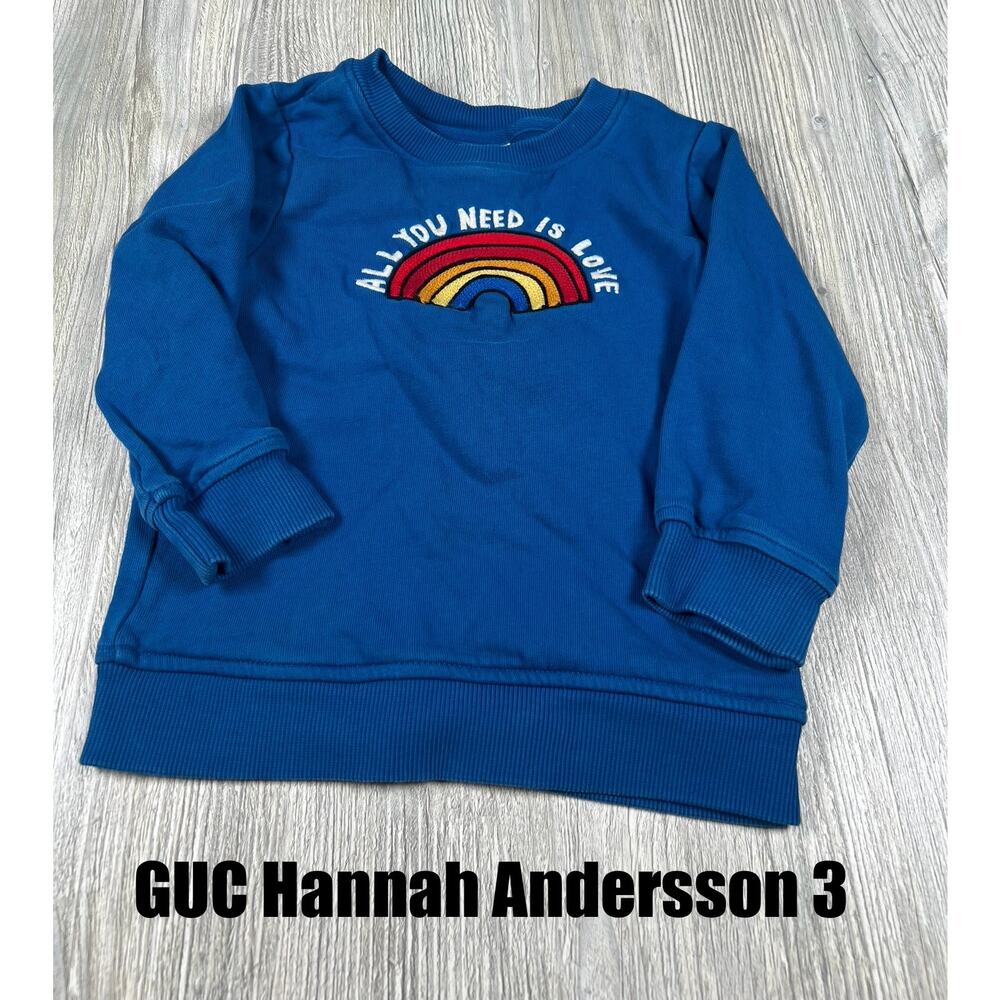 Hanna Andersson size 3 rainbow crewneck “All You Need Is Love”